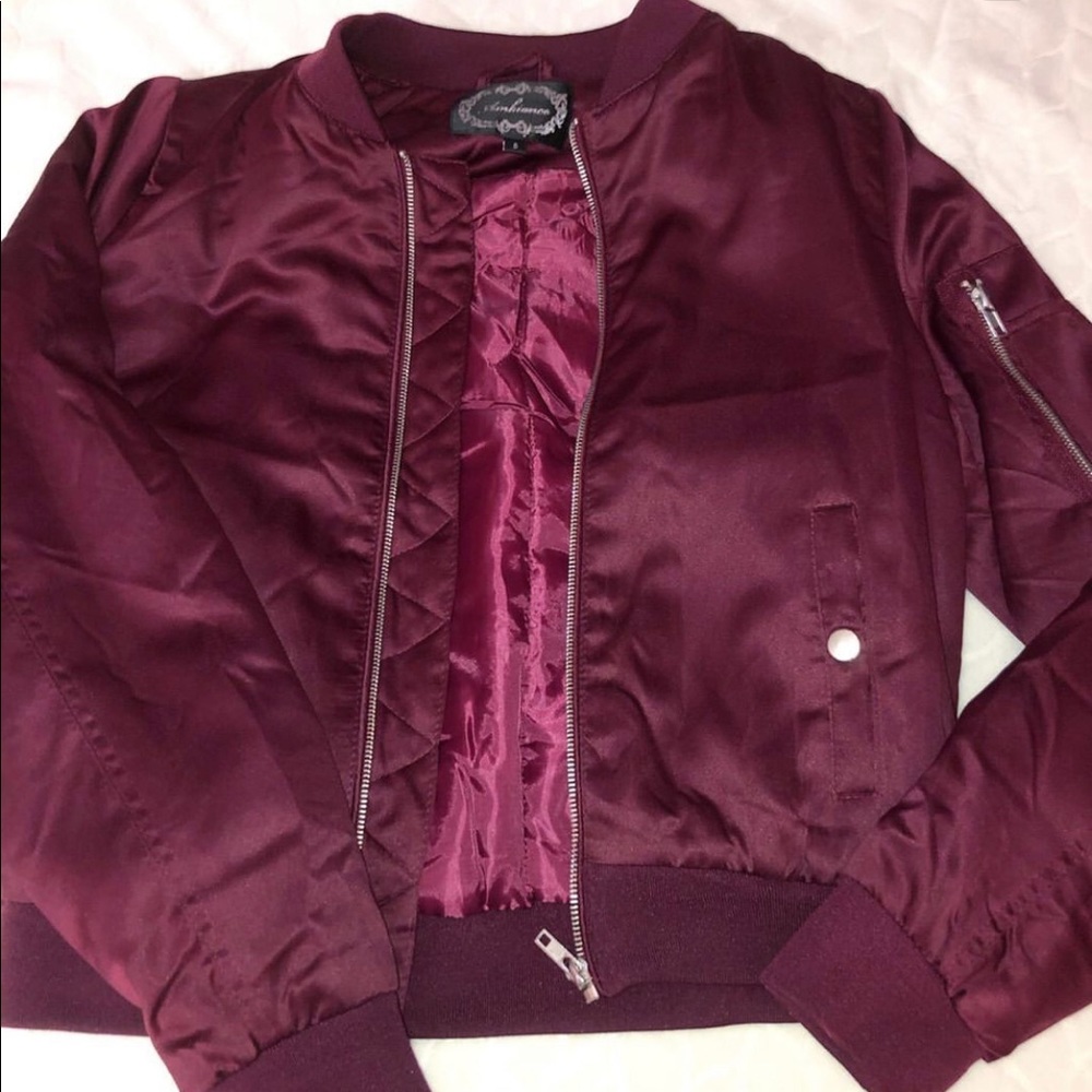 Women’s Maroon Bomber Jacket